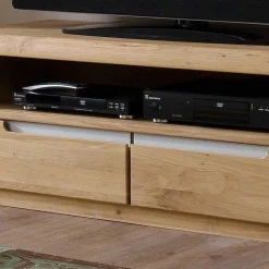 TV Anbauwand Croconia aus Wildeiche Massivholz (vierteilig)