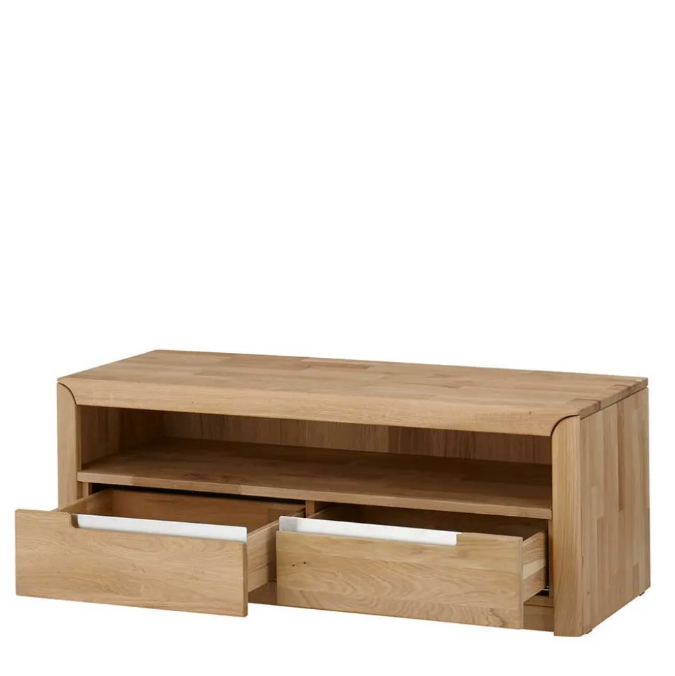 TV Anbauwand Croconia aus Wildeiche Massivholz (vierteilig)