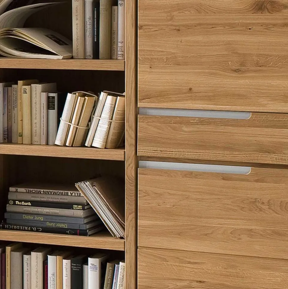 TV Anbauwand Croconia aus Wildeiche Massivholz (vierteilig)