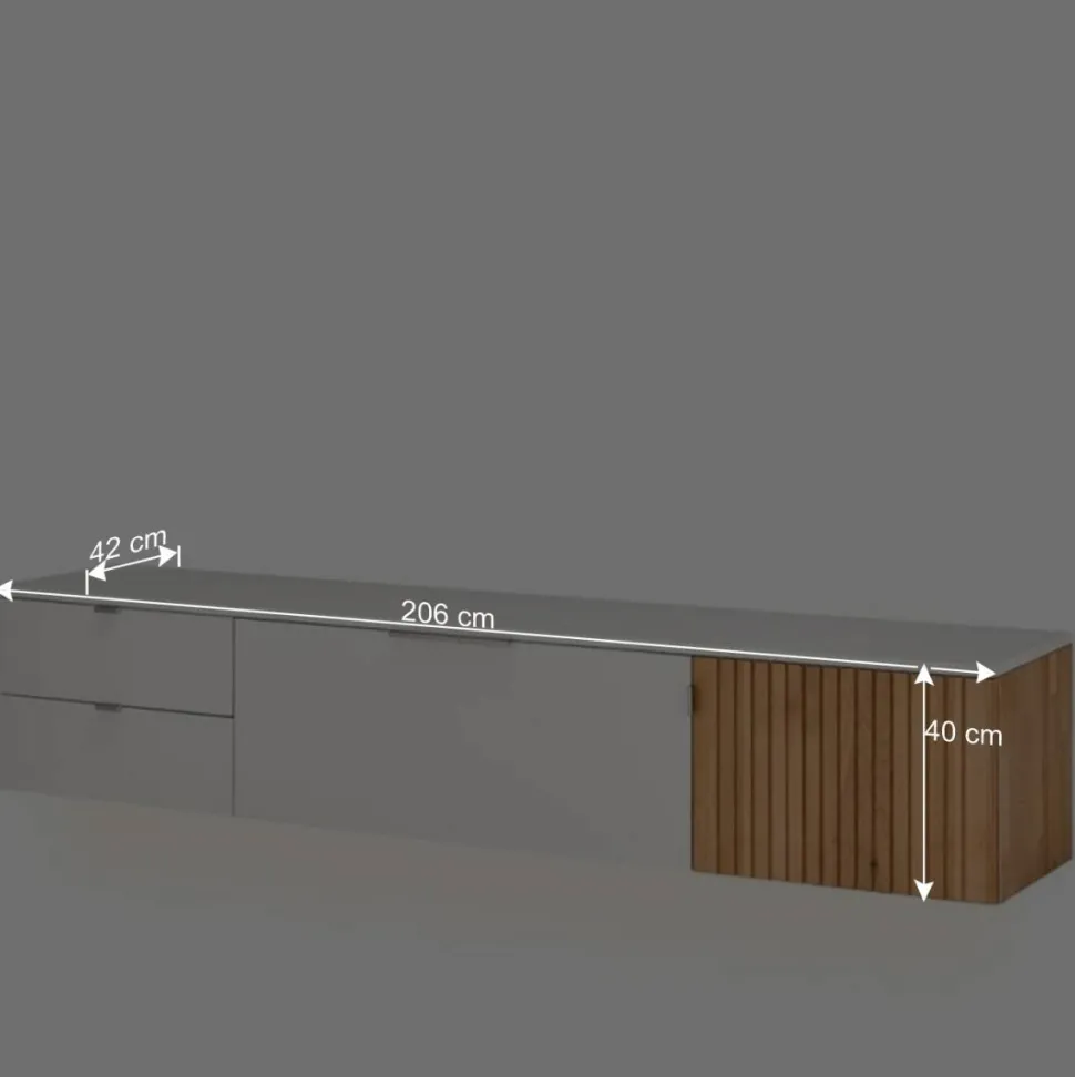 TV Anbauwand Designmöbel Set - Miloris (dreiteilig)