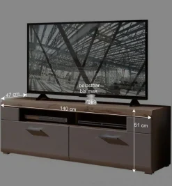 TV Anbauwand Möbel mit LED Licht - Fraguca (fünfteilig)