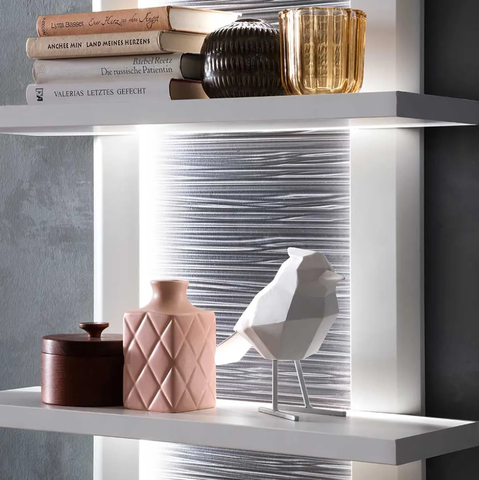 TV Anbauwand Set in Weiß - Hazime (dreiteilig)