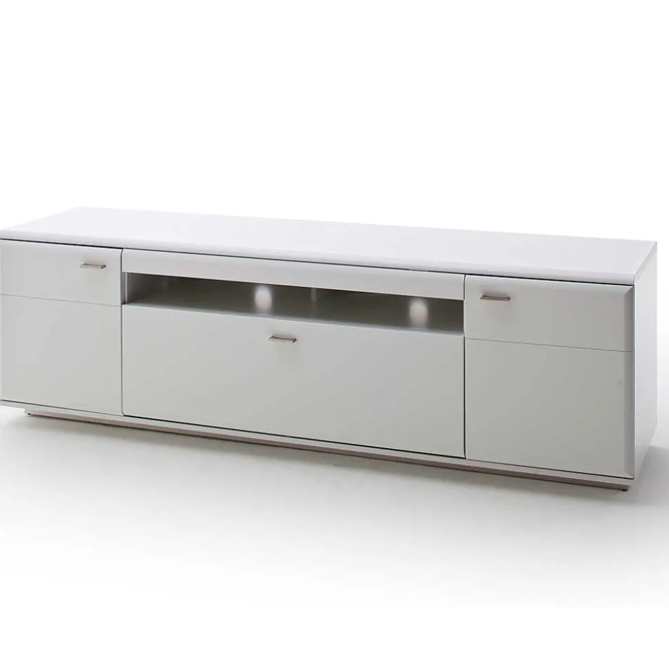 TV Anbauwand Set in Weiß - Hazime (dreiteilig)