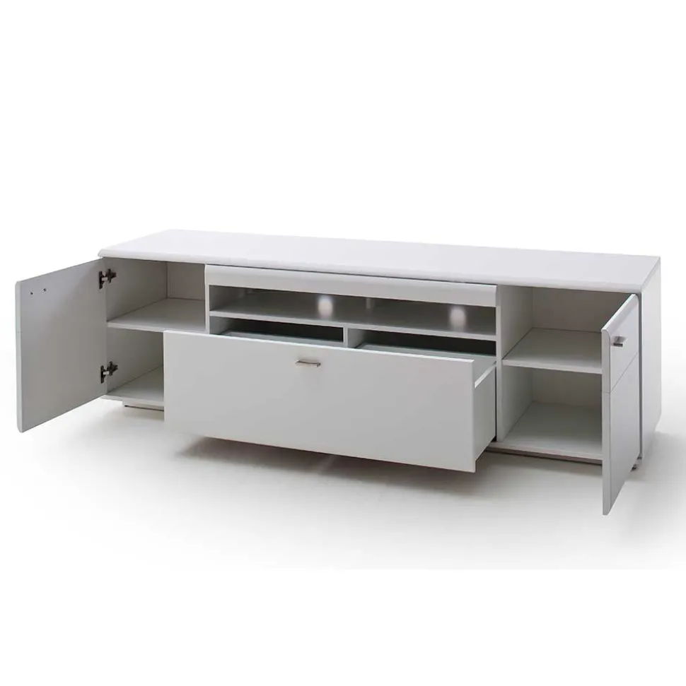 TV Anbauwand Set in Weiß - Hazime (dreiteilig)