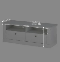 TV Anbauwand Set in weißer Holzoptik Pinie - Liancos (vierteilig)