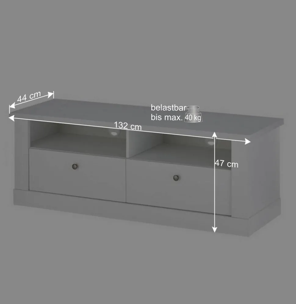 TV Anbauwand Set in weißer Holzoptik Pinie - Liancos (vierteilig)