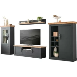 TV Anbauwand Wohnzimmermöbel Set - Lionel (vierteilig)