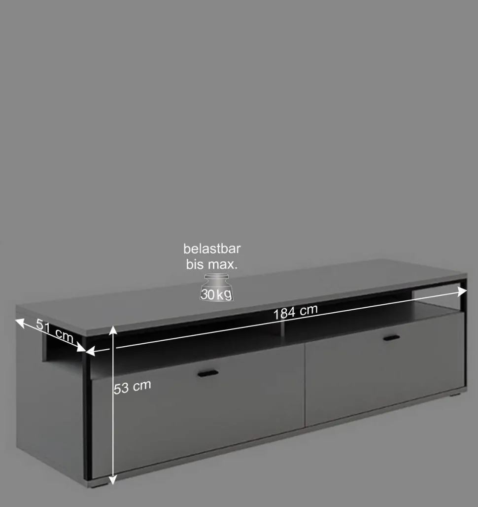TV Anbauwand-Möbel als Set - Loazin (dreiteilig)