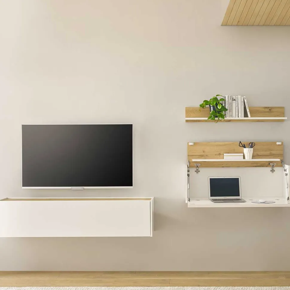 TV Board & Regal & Sekretär hängend - Nonessia (dreiteilig)