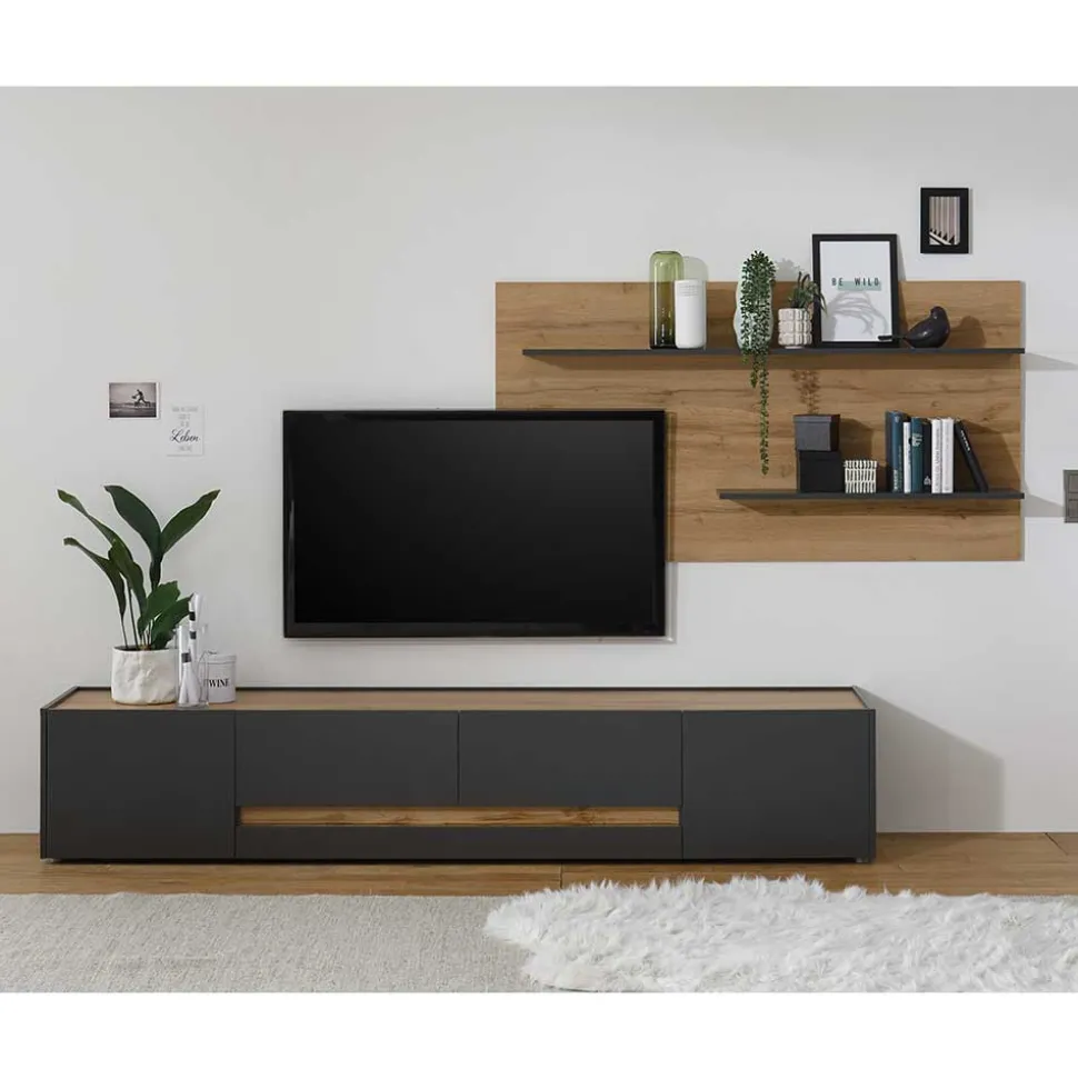 TV Board & Wandpaneel Set - Ahilav (zweiteilig)
