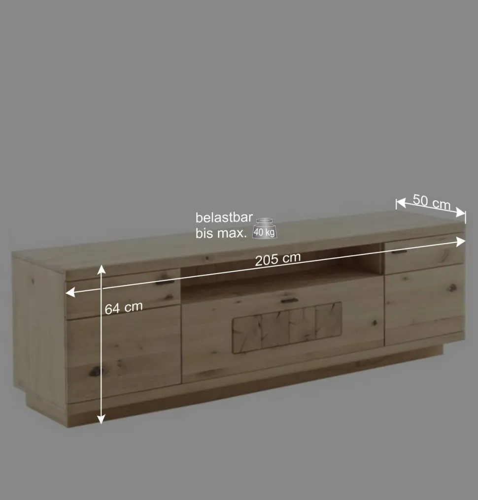 TV Board aus hellem Asteiche Massivholz - Losiamos