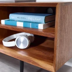 TV Board aus Sheesham Massivholz & Metall - Elmin