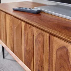 TV Board aus Sheesham Massivholz & Metall - Elmin