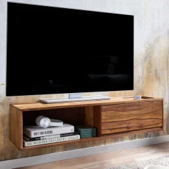 TV Board für die Wandmontage aus Massivholz - Vanskupa