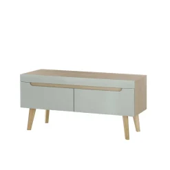 TV Board in Mintgrün mit Eiche - Armina