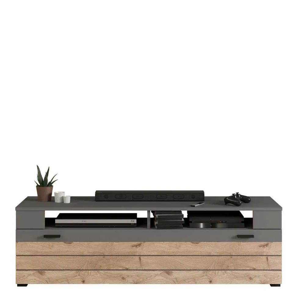 TV Board in Wildeiche NB & Grau - Scarlett