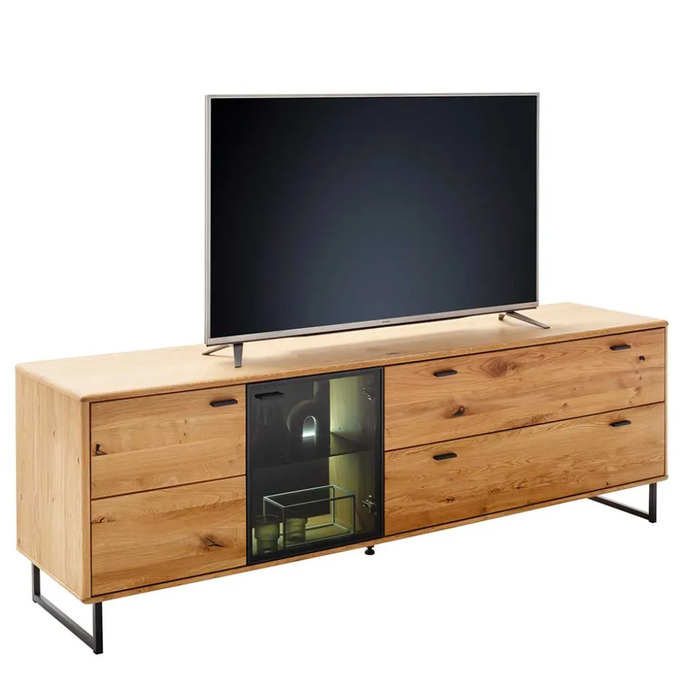 TV Board mit Glastür & Tür & zwei Schubladen - Flacona
