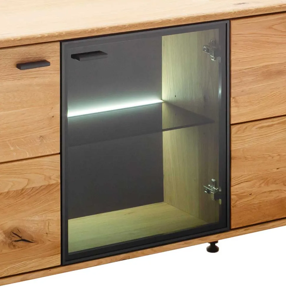 TV Board mit Glastür & Tür & zwei Schubladen - Flacona