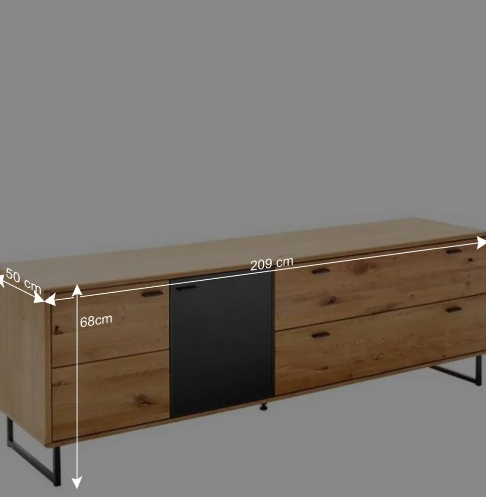 TV Board mit Glastür & Tür & zwei Schubladen - Flacona