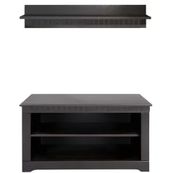 TV Board und Wandboard in Dunkelbraun - Vajohara (zweiteilig)