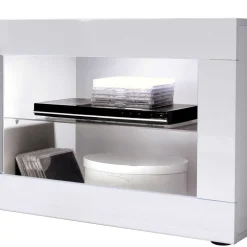 TV Element in Weiß HG mit Beton Dekor - Narandu