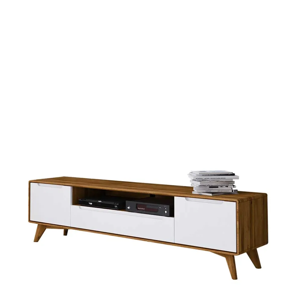 TV Element Lowboard in Weiß & Natur - Diesta