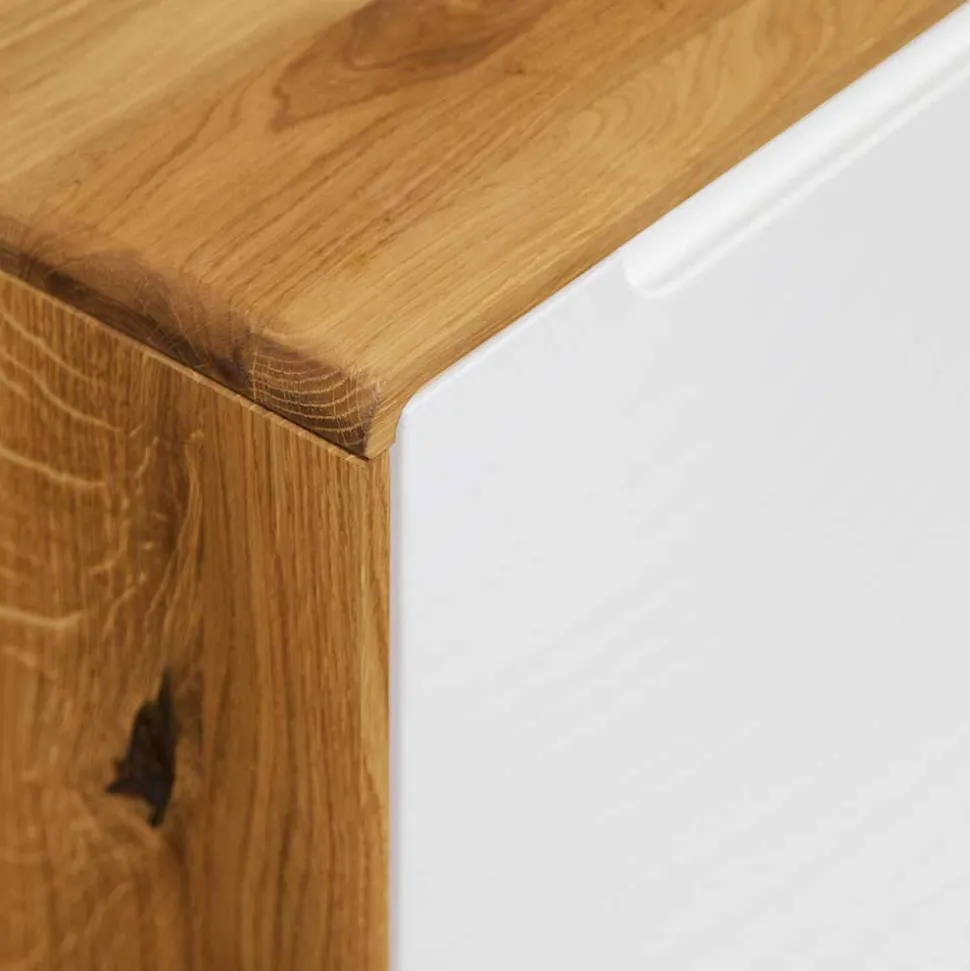 TV Element Lowboard in Weiß & Natur - Diesta