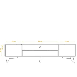 TV Element Lowboard in Weiß & Natur - Diesta