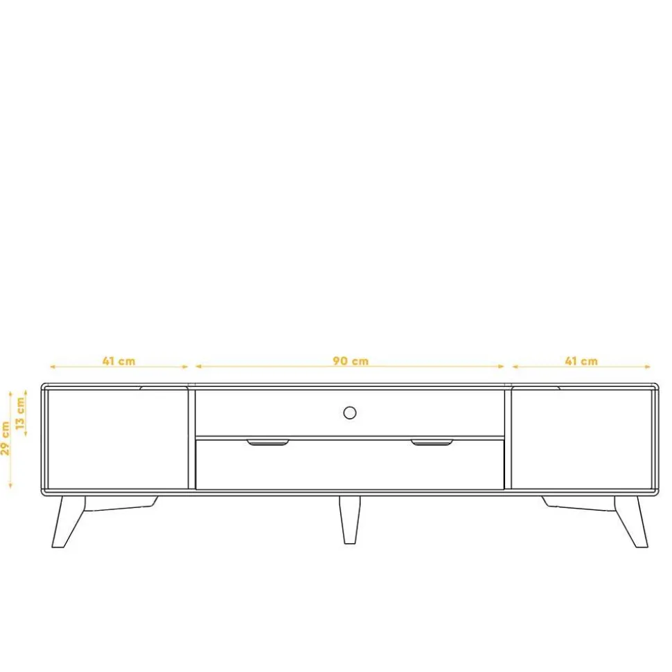 TV Element Lowboard in Weiß & Natur - Diesta