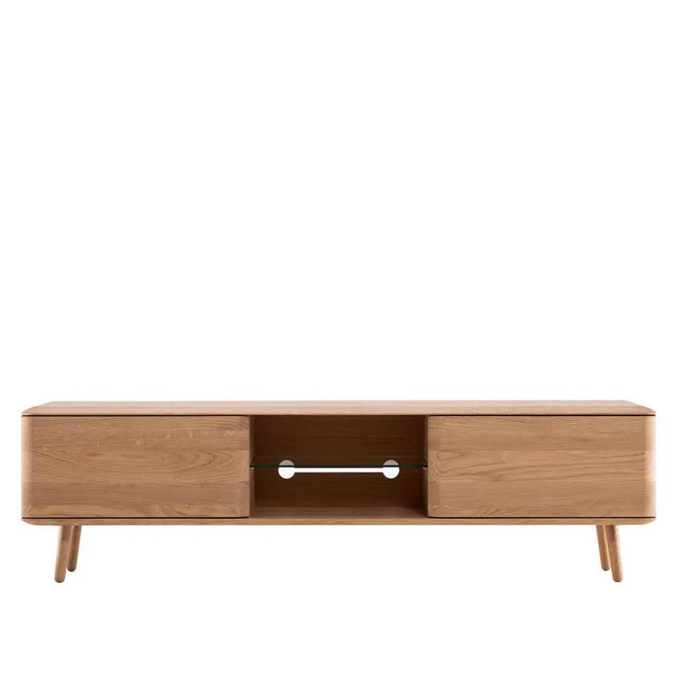 TV Kommode in Eiche Bianco massiv - Bakaras