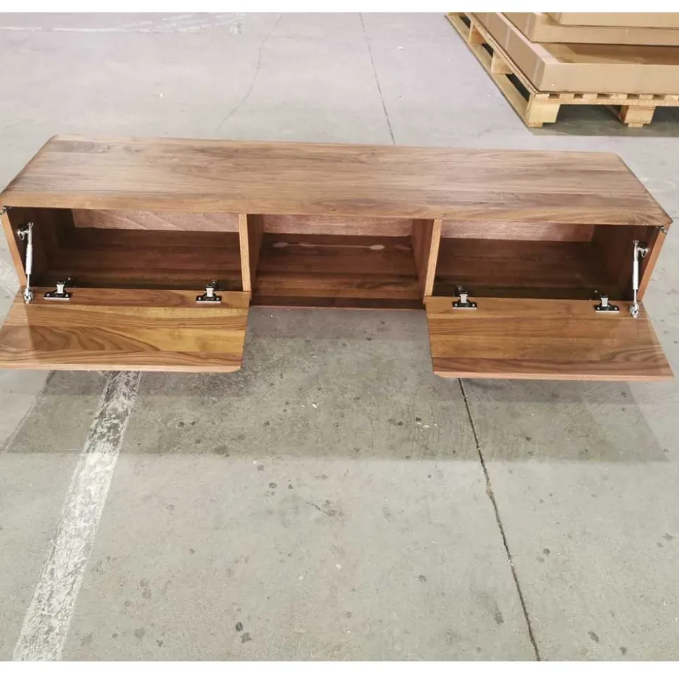 TV Kommode in Eiche Bianco massiv - Bakaras