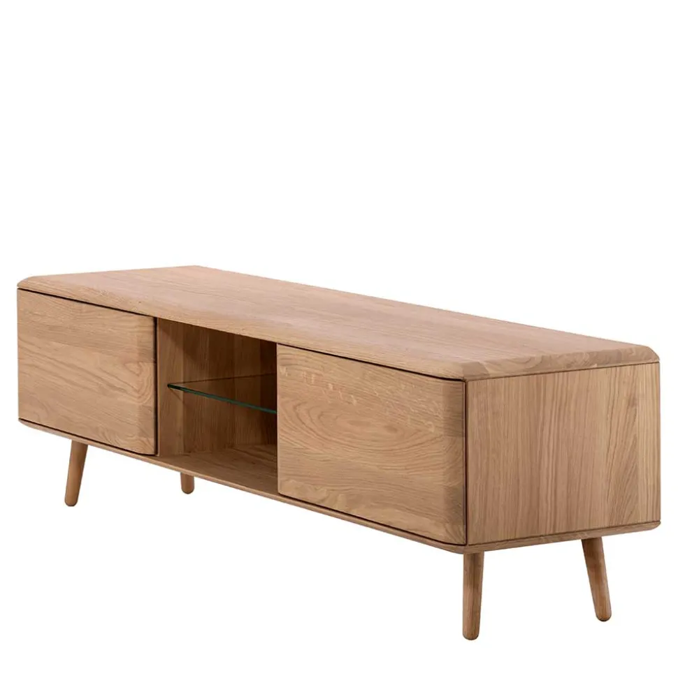 TV Kommode in Eiche Bianco massiv - Bakaras