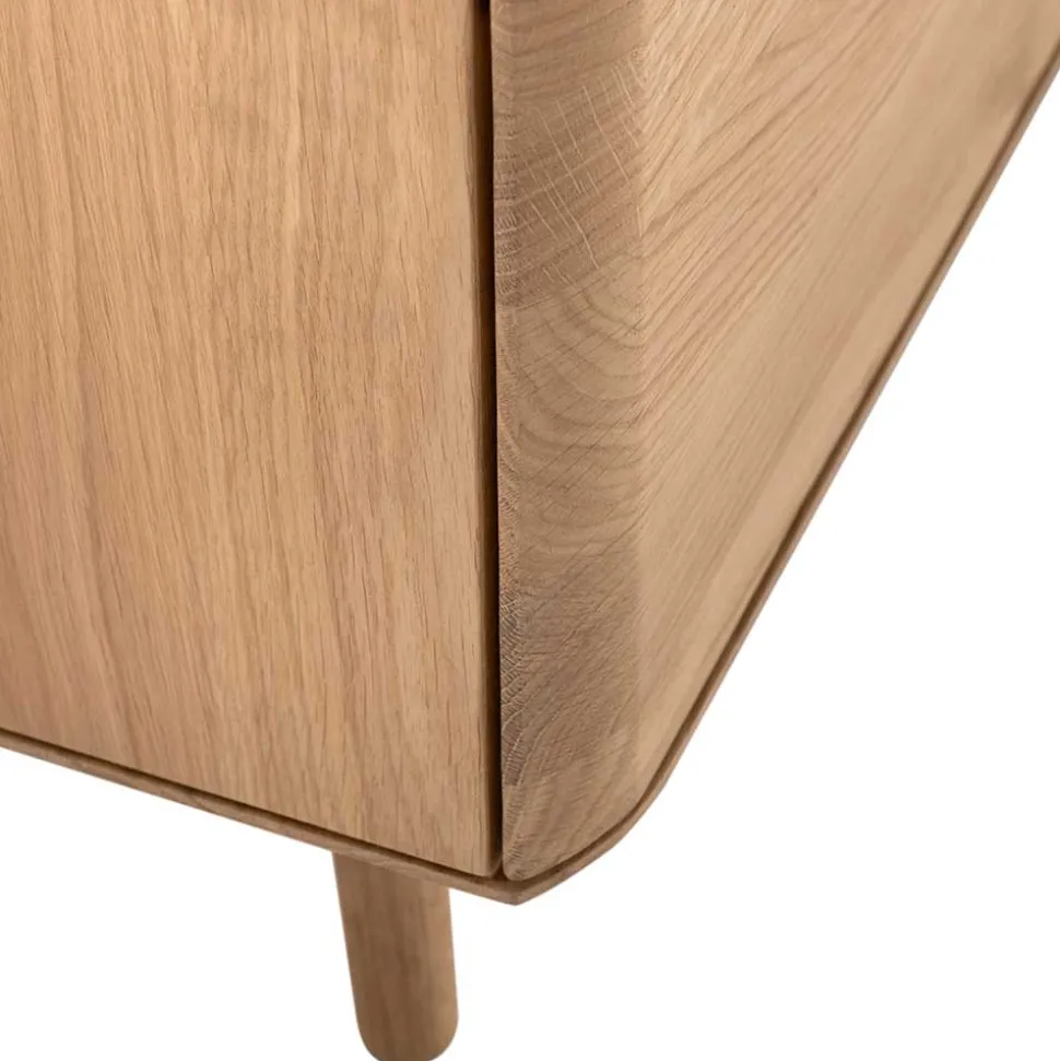 TV Kommode in Eiche Bianco massiv - Bakaras