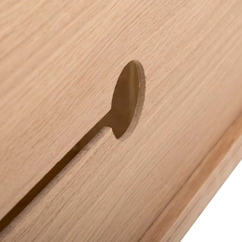 TV Kommode in Eiche Bianco massiv - Bakaras