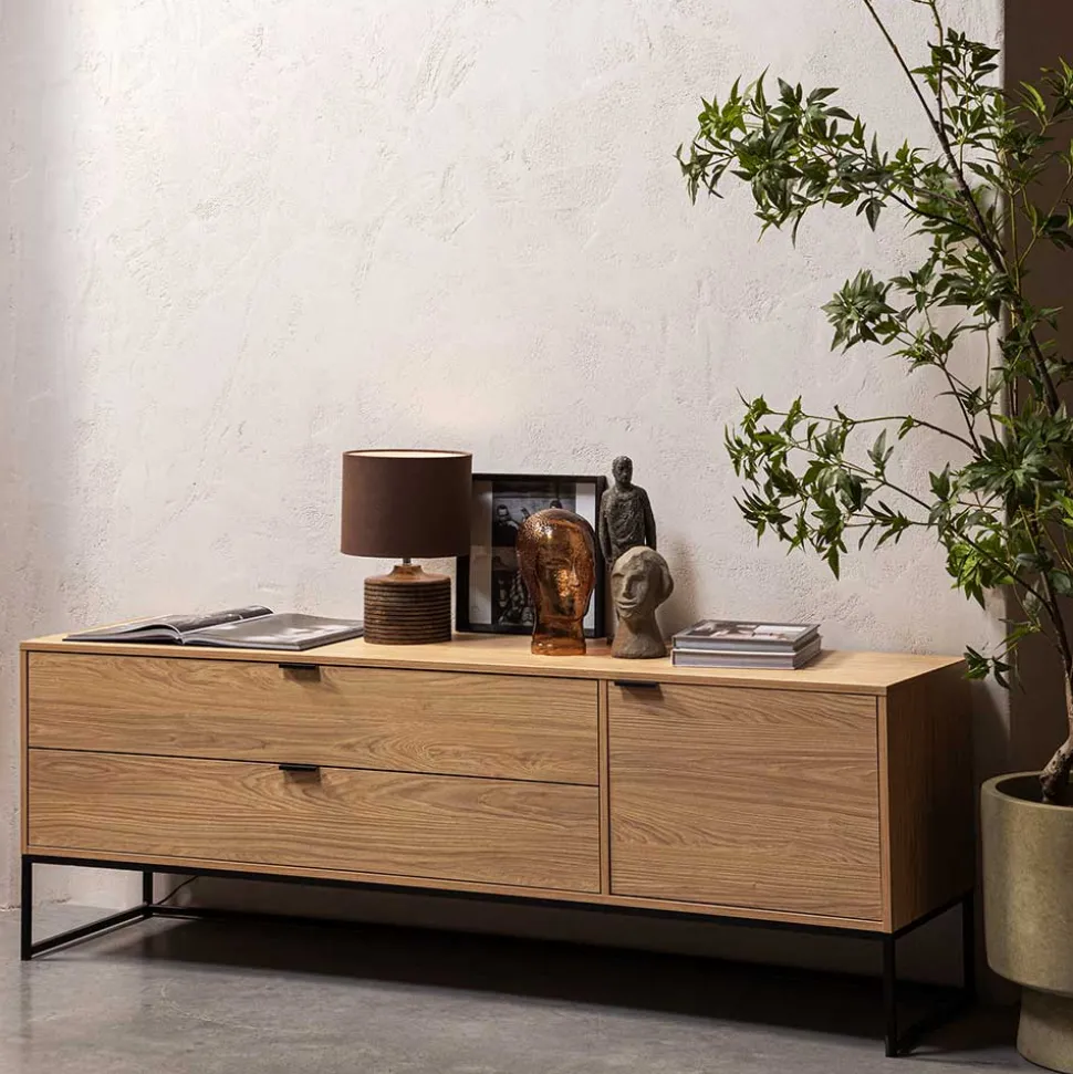 TV Kommode in Eiche Natur Dekor - Ariadelco