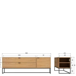 TV Kommode in Eiche Natur Dekor - Ariadelco