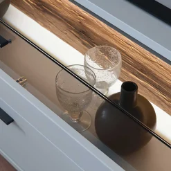 TV Lowboard & Vitrine & Wandboard Set - Apulco (dreiteilig)