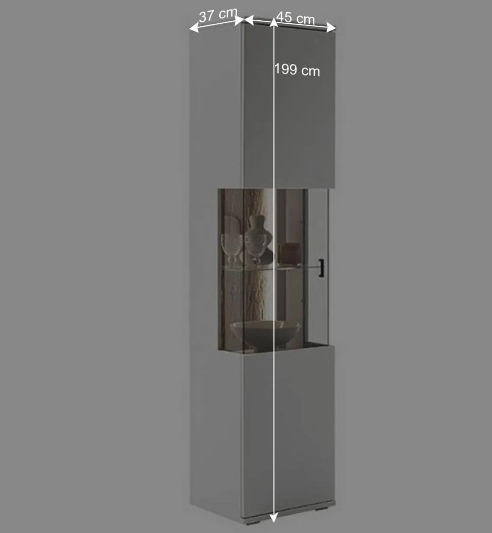 TV Lowboard & Vitrine & Wandboard Set - Apulco (dreiteilig)