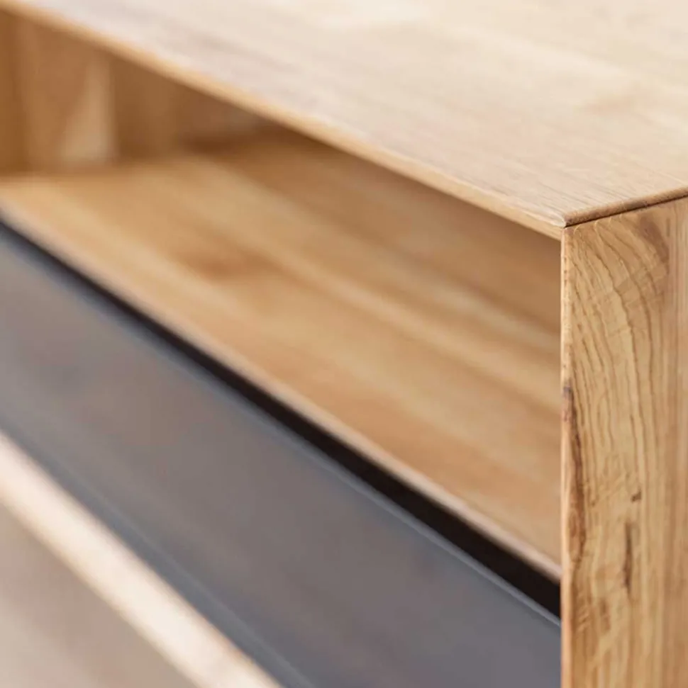 TV Lowboard aus Eiche und Metall - Fabiella