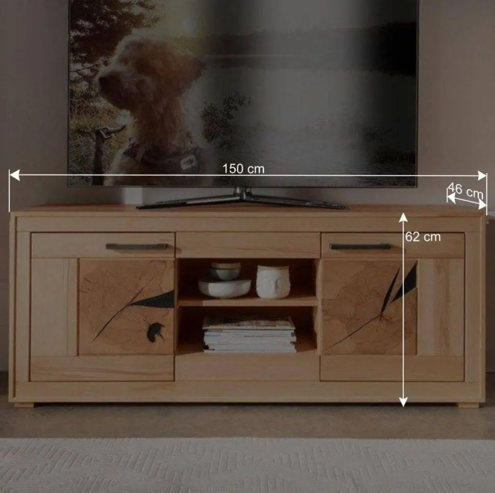 TV Lowboard aus geöltem Kernbuche Holz - Sarosca