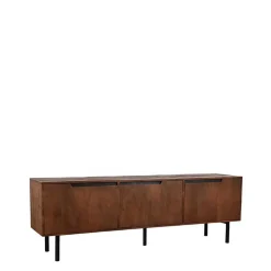 TV Lowboard aus Mangoholz in Dunkelbraun - Enija