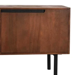 TV Lowboard aus Mangoholz in Dunkelbraun - Enija