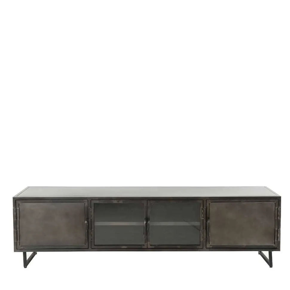 TV Lowboard aus Metall & Glas - Brayden