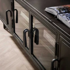 TV Lowboard aus Metall & Glas - Brayden