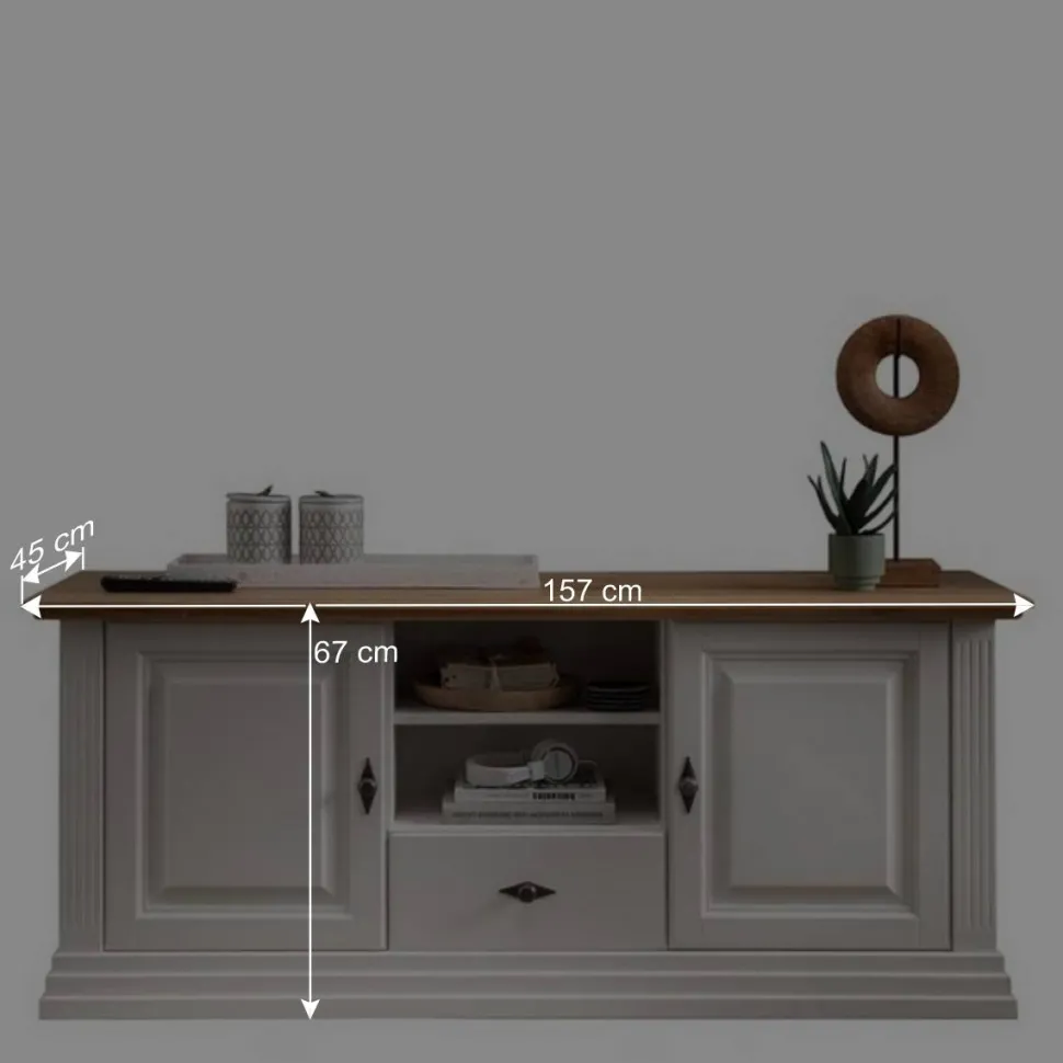 TV Lowboard im Landhaus Style 157x67x45 cm - Henry