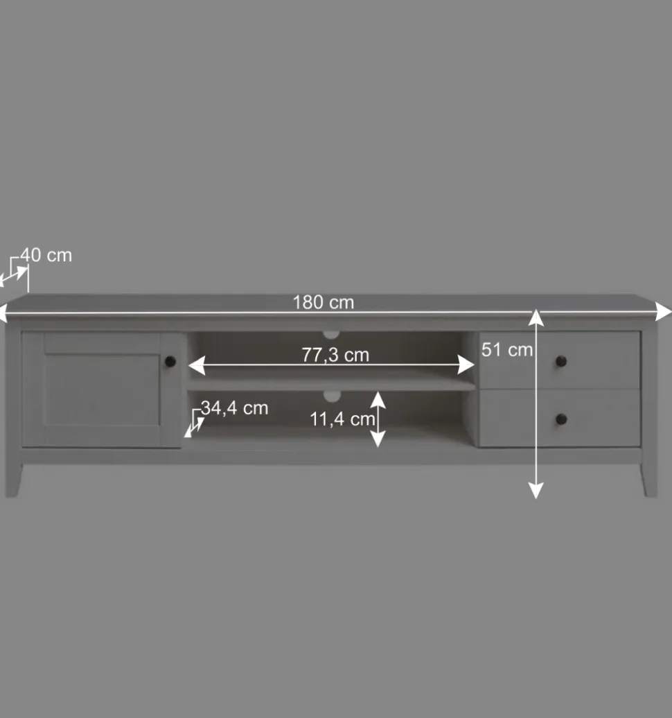 TV Lowboard im modernen Landhausstil - Astinion