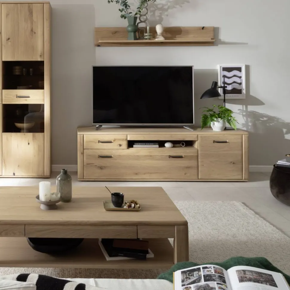 TV Lowboard in Asteiche Hell - Jevedaz