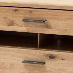 TV Lowboard in Eiche Bianco & Anthrazit - Crupean I