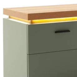 TV Lowboard in Graugrün und Eiche - Kwin