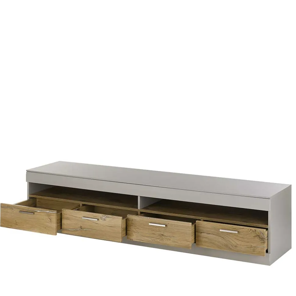 TV Lowboard in Hellgrau & Zinneiche NB - Lioscas